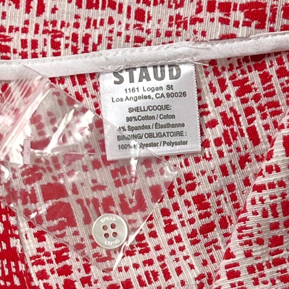 NWT STAUD Flying Mini Polo Dress in Papaya Crosshatch Size 0 - Picture 10 of 14